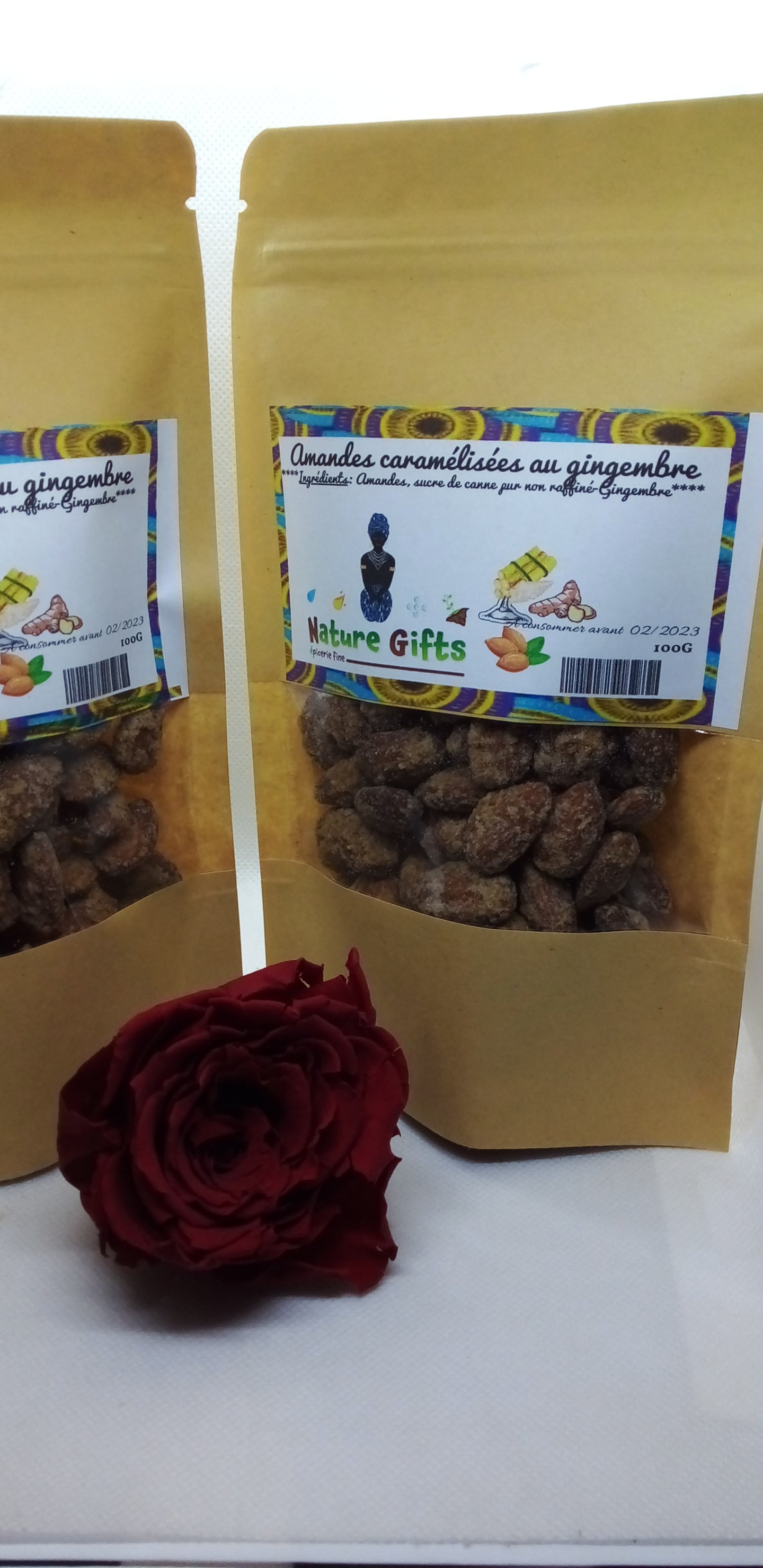 Amandes caramélisées au gingembre/ Arome vanille